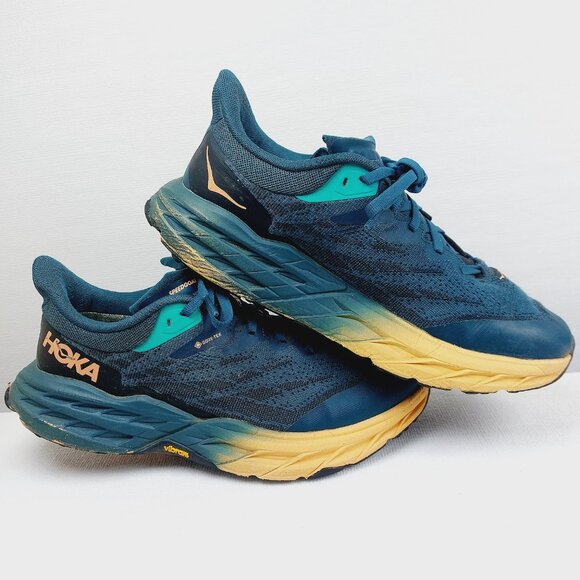 Hoka One One Men\'s Teal Black Speedgoat 5 Trail Athletic Running Shoes Size 9.5B main image 6